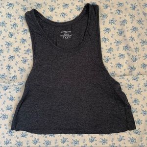 Michael Kors Gray Ribbed Cropped Tank Top